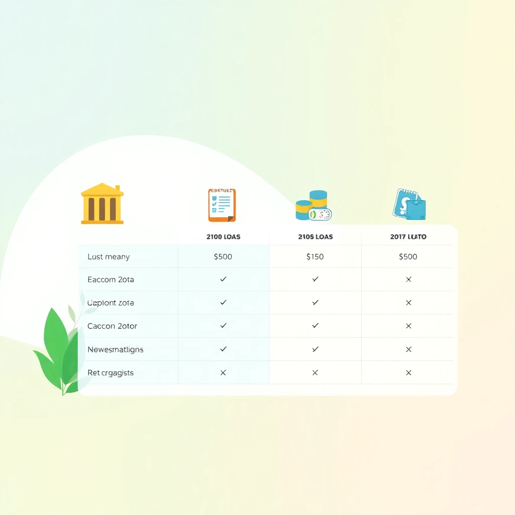Tabela de comparação de empréstimos