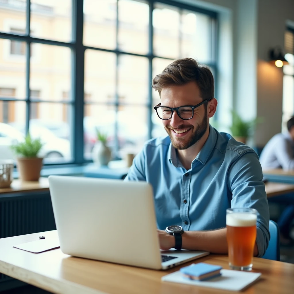 Selbstständiger bei der Arbeit