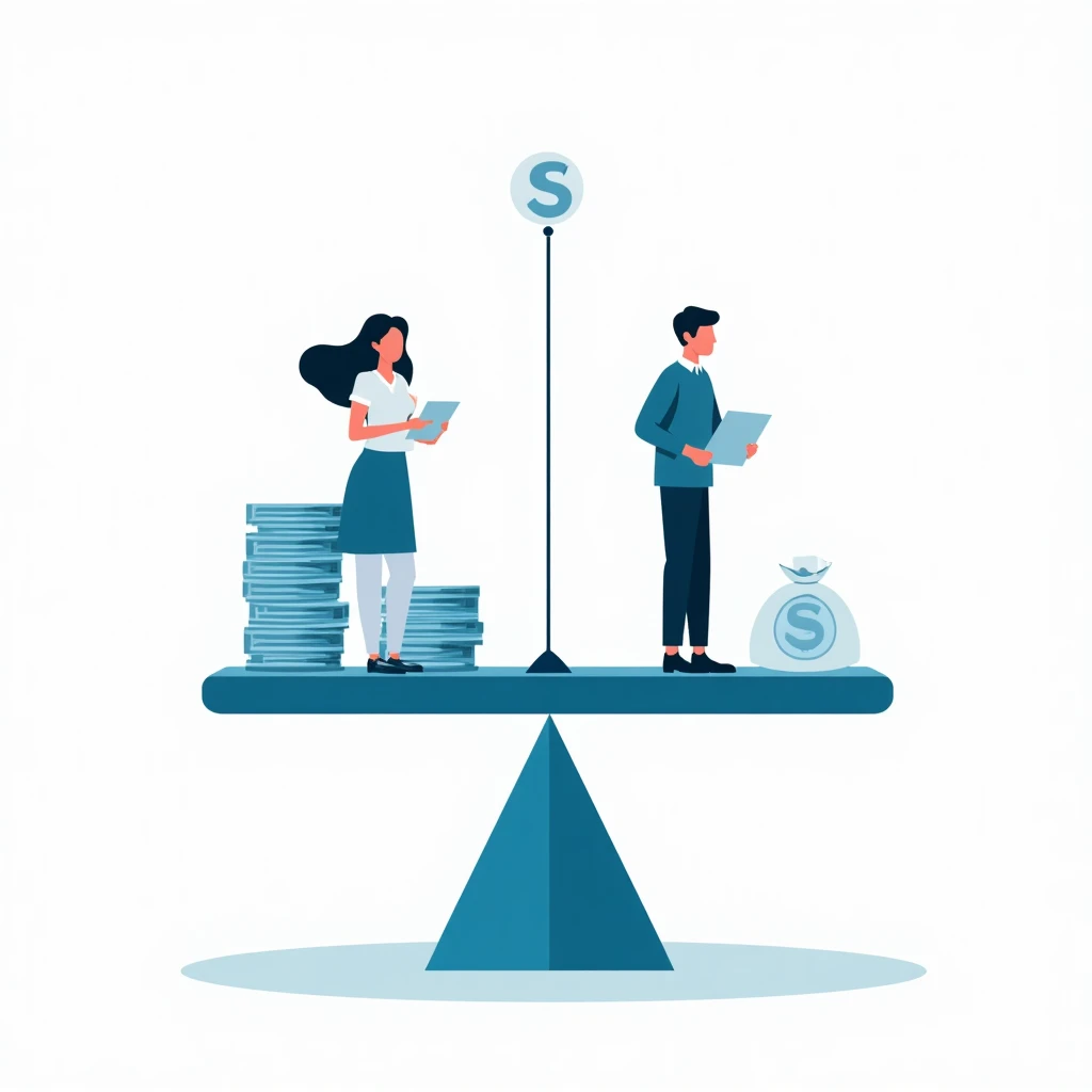 Balance zwischen Kredit und Zinssätzen