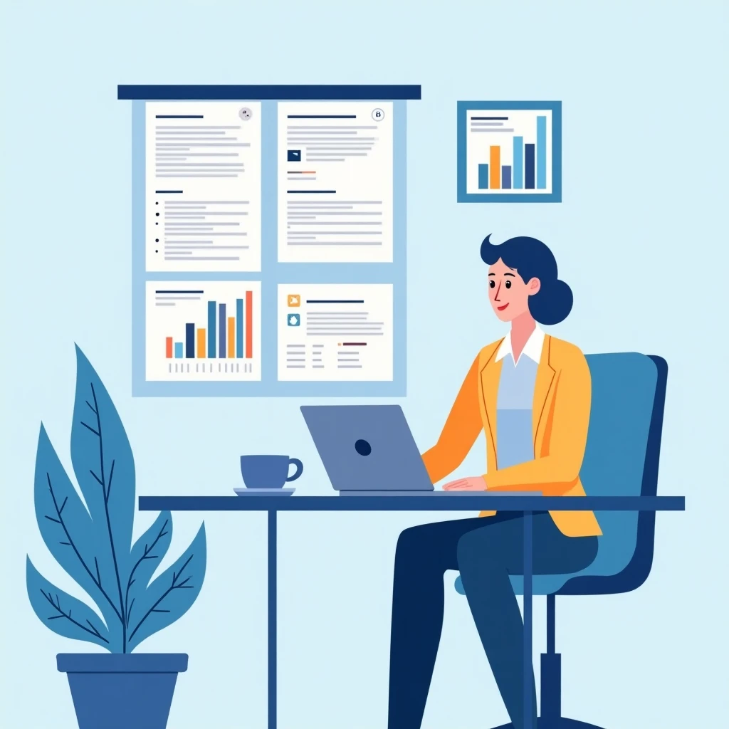 Finanzunterlagen am Schreibtisch